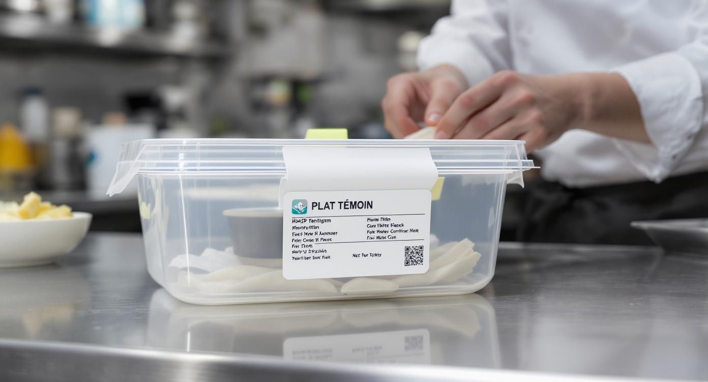 étiquette pour plat témoin
